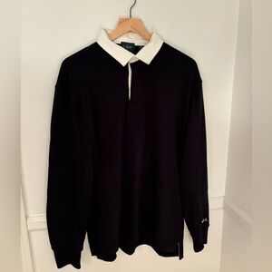 J Crew Black Rugby Sweatshirt - Large
